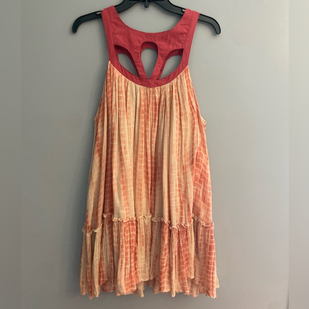 Free People Pink and Cream Flirty Sleeveless Dress - Picture 3 of 7